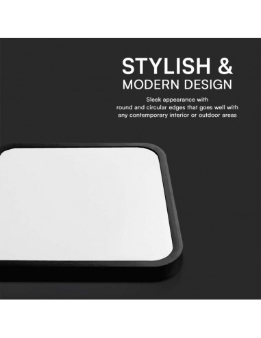 76441-Plafoniera LED Quadrata  Cornice Nera  IP-7