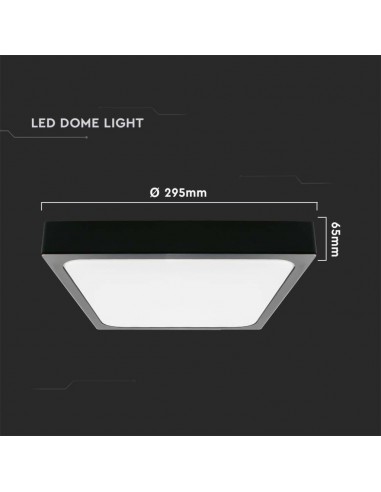 7647-Plafoniera LED Quadrata  Colore Nero  IP-3