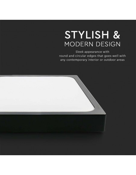 7647-Plafoniera LED Quadrata  Colore Nero  IP-6