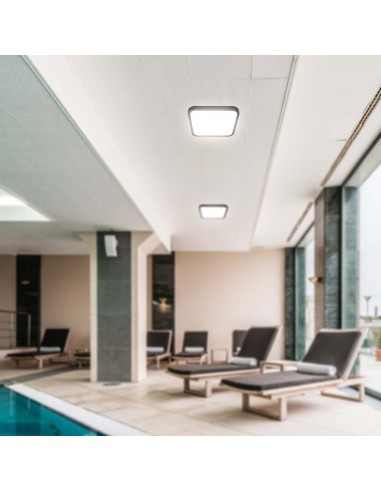76471-Plafoniera LED Quadrata  Cornice Nera  IP-4
