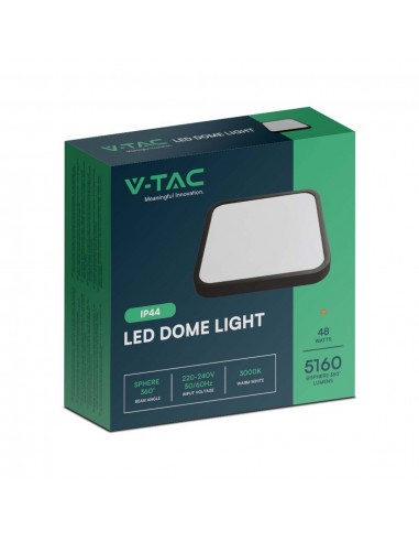 76491-Plafoniera LED Quadrata  Cornice Nera  IP-2