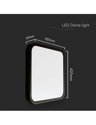 76491-Plafoniera LED Quadrata  Cornice Nera  IP-3