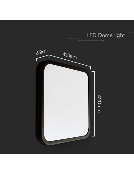 76491-Plafoniera LED Quadrata  Cornice Nera  IP-3