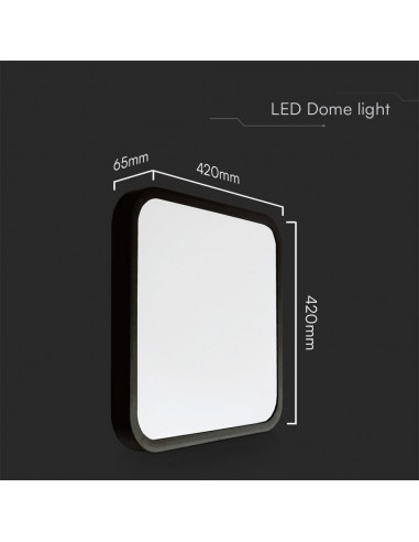 76491-24-Plafoniera LED Chip Samsung Quadrata  LM/W Colore Nero mm  IP-3