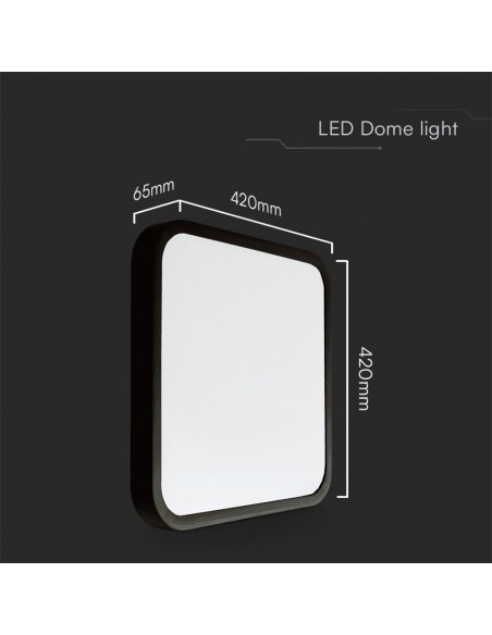 76491-24-Plafoniera LED Chip Samsung Quadrata  LM/W Colore Nero mm  IP-3