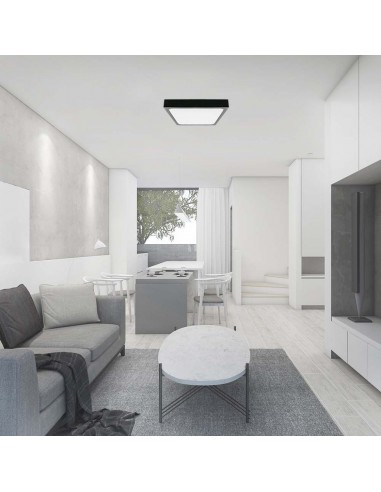 7650-Plafoniera LED Quadrata  Colore Nero  IP-4