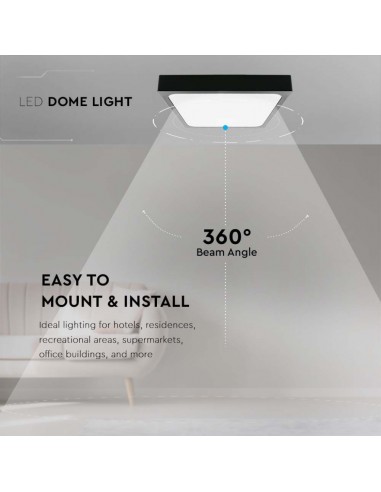 7650-Plafoniera LED Quadrata  Colore Nero  IP-7