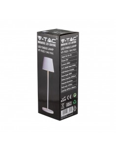7651-Lampada LED da Tavolo  Colore Bianco in Alluminio con caricatore Wireless e Touch Dimmerabile  IP-1 2