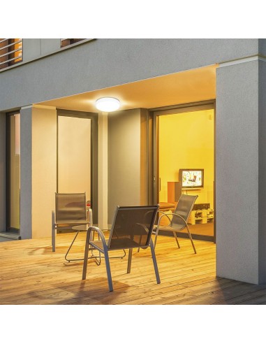 76601-Plafoniera LED Rotonda  con Telecomando e Sensore di Movimento a Microonde Colore Bianco  IP-7