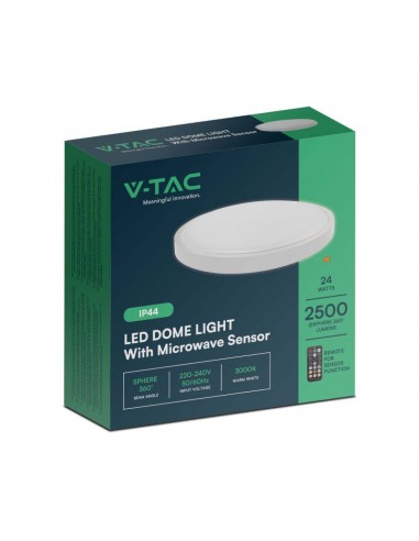 76621-Plafoniera LED Rotonda  con Telecomando e Sensore di Movimento a Microonde Colore Bianco  IP-2