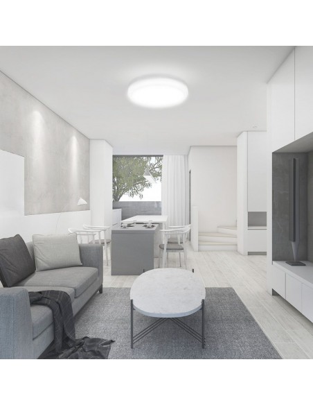 76621-Plafoniera LED Rotonda  con Telecomando e Sensore di Movimento a Microonde Colore Bianco  IP-4