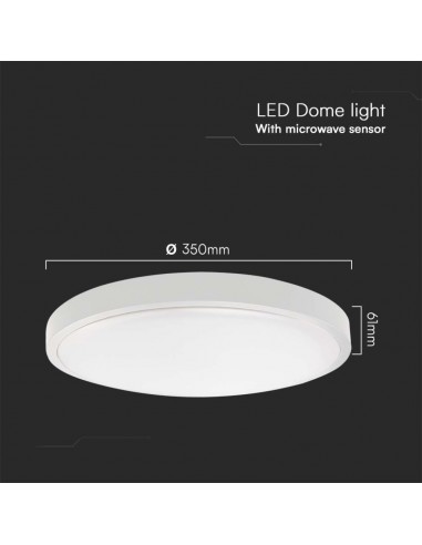 76641-Plafoniera LED Rotonda  con Telecomando e Sensore di Movimento a Microonde Colore Bianco  IP-3