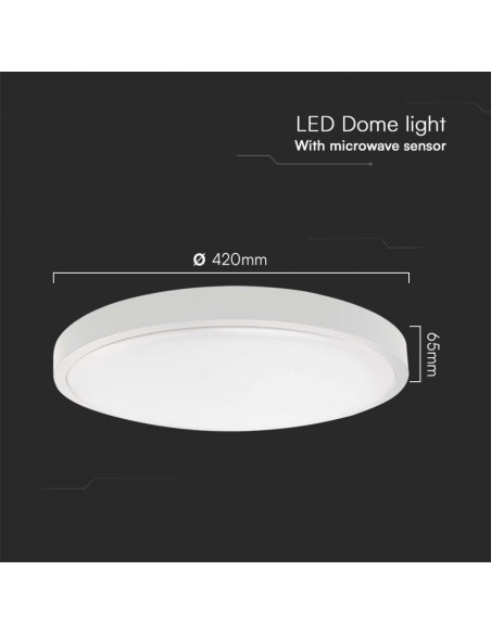 76651-Plafoniera LED Rotonda  con Telecomando e Sensore di Movimento a Microonde Colore Bianco  IP-3