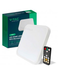 76661-Plafoniera LED Quadrata  con Telecomando e Sensore di Movimento a Microonde Colore Bianco  IP-1