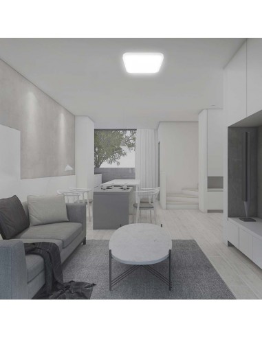 76681-Plafoniera LED Quadrata  con Telecomando e Sensore di Movimento a Microonde Colore Bianco  IP-4