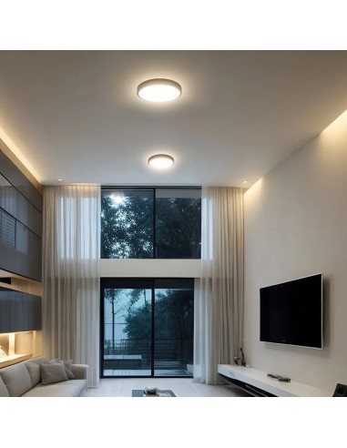 76691-24-Plafoniera LED Rotonda  Chip Samsung con Telecomando e Sensore di Movimento a Microonde Colore Nero  IP-5