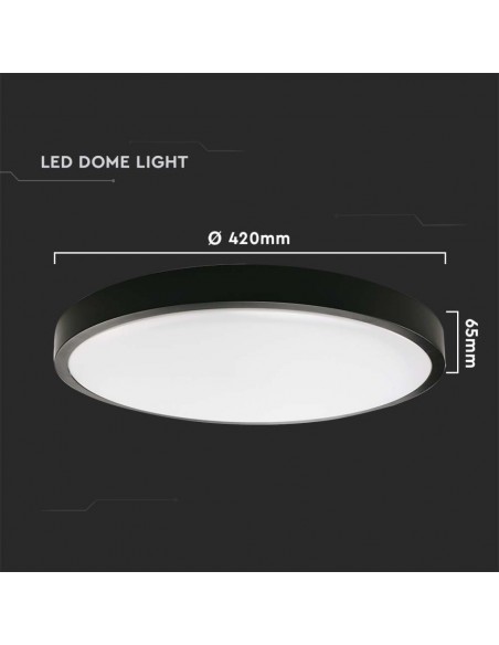7671-Plafoniera LED Rotonda  con Sensore di Movimento a Microonde Colore Nero  IP-3