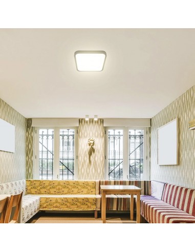 76741-24-Plafoniera LED Quadrata  Chip Samsung con Telecomando e Sensore di Movimento a Microonde Colore Nero  IP-4