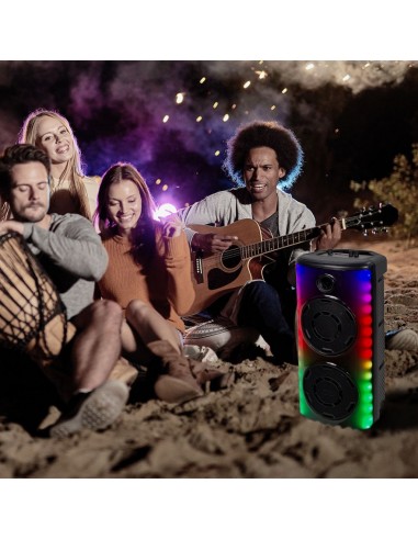 7677-Altoparlante Trolley Ricaricabile  con Microfono Cablato Telecomando e Casse  x  pollici-3