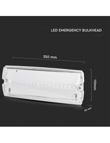 7687-Lampada LED di emergenza con Installazione a Parete e Pulsante di Autotest-3