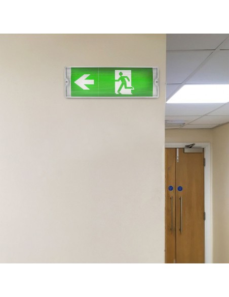 7687-Lampada LED di emergenza con Installazione a Parete e Pulsante di Autotest-5