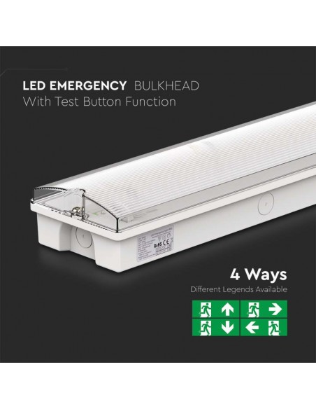 7687-Lampada LED di emergenza con Installazione a Parete e Pulsante di Autotest-6