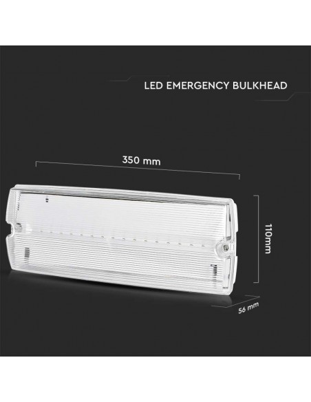 7688-Lampada LED di emergenza con Installazione a Parete e Pulsante di Autotest-3
