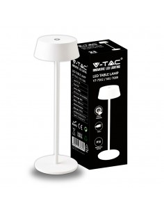 7689-Lampada LED da Tavolo  Colore Bianco in Alluminio ricaricabile con USB C Touch Dimmerabile  IP-1