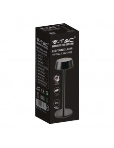 7690-Lampada LED da Tavolo  Colore Nero in Alluminio ricaricabile con USB C Touch Dimmerabile -1 2