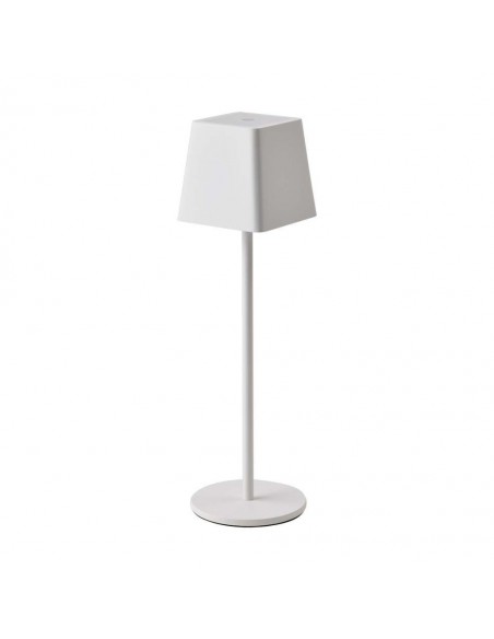 7691-Lampada LED da Tavolo  Colore Bianco in Alluminio ricaricabile con USB C Touch Dimmerabile  IP-6
