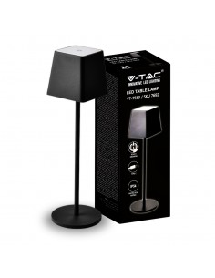 7692-Lampada LED da Tavolo  Colore Nero in Alluminio ricaricabile con USB C Touch Dimmerabile  IP-1