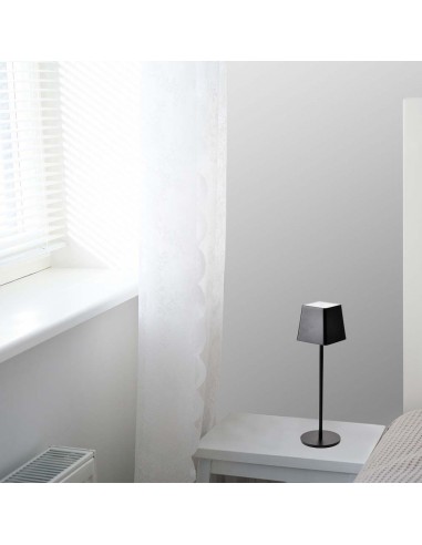7692-Lampada LED da Tavolo  Colore Nero in Alluminio ricaricabile con USB C Touch Dimmerabile  IP-5