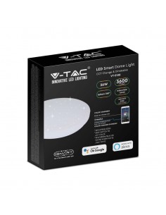 7695-Plafoniera LED Rotonda   in  Effetto Stellato Compatibile con Google Home e Amazon Alexa Dimmerabile-1 2