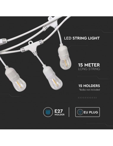 7699-Catenaria m LED E Colore Bianco con Presa e Spina EU  Lampadine NON incluse-4