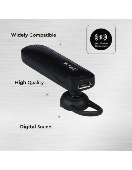 7700-Auricolare Bluetooth mAh Colore Nero-4