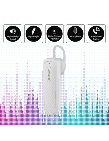 7701-Auricolare Bluetooth mAh Colore Bianco-4