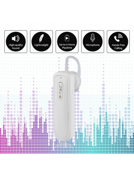 7701-Auricolare Bluetooth mAh Colore Bianco-4