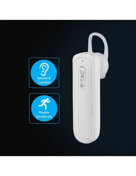 7701-Auricolare Bluetooth mAh Colore Bianco-6