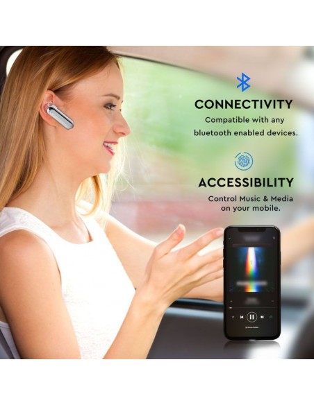 7703-Auricolare Bluetooth mAh Colore Bianco-4