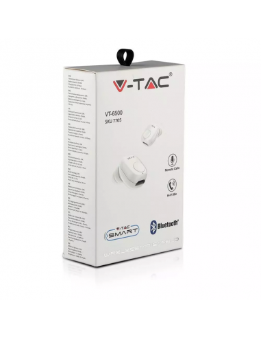 7705-Auricolare Bluetooth mAh Colore Bianco-2