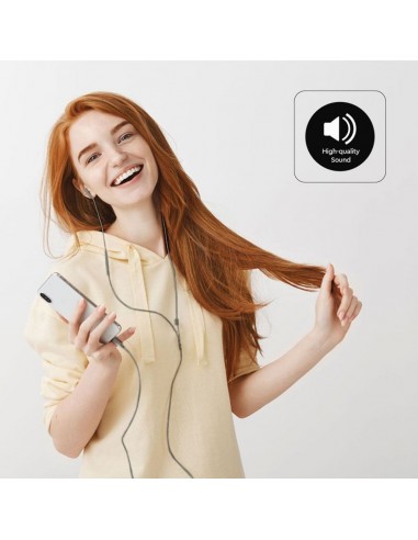 7706-Auricolari con Cavo Jack  Colore Grigio-3