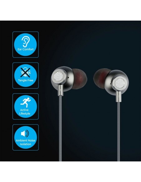 7706-Auricolari con Cavo Jack  Colore Grigio-5