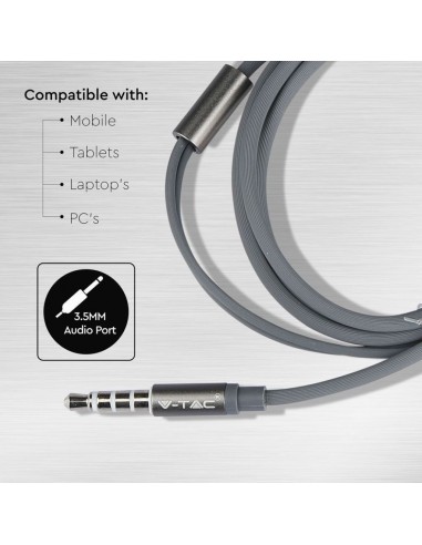 7706-Auricolari con Cavo Jack  Colore Grigio-7