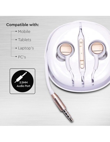 7707-Auricolari con Cavo Jack  Colore Oro-6