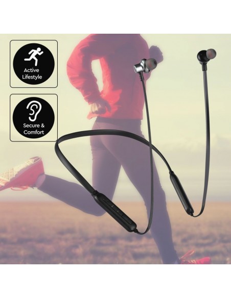 7710-Auricolari Bluetooth Collegate con Cavo mAh Colore Nero-7