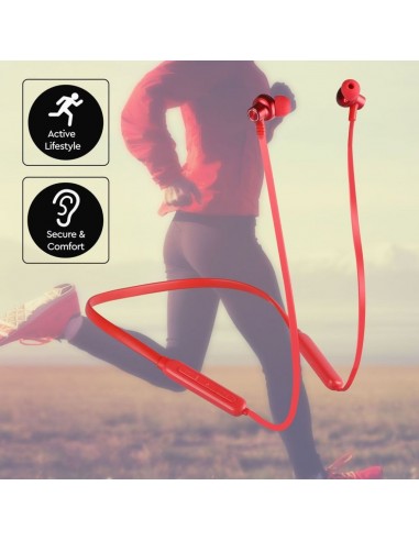 7711-Auricolari Bluetooth Collegate con Cavo mAh Colore Rosso-6