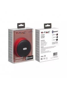7716-Speaker Bluetooth Portatile  con Microfono e Slot per Scheda TF Batteria da mAh Colore Rosso-1 2