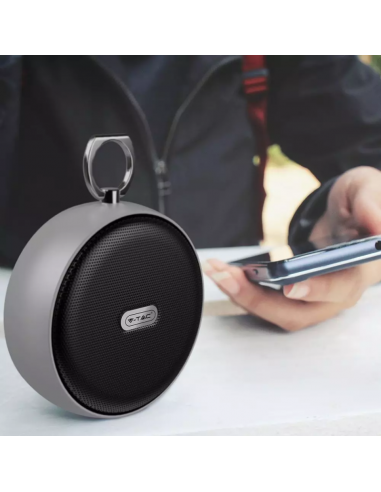 7717-Speaker Bluetooth Portatile  con Microfono e Slot per Scheda TF Batteria da mAh Colore Grigio-4