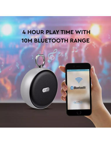 7717-Speaker Bluetooth Portatile  con Microfono e Slot per Scheda TF Batteria da mAh Colore Grigio-5