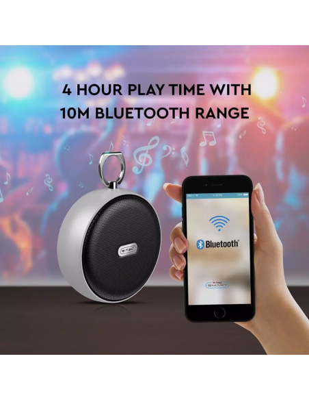 7717-Speaker Bluetooth Portatile  con Microfono e Slot per Scheda TF Batteria da mAh Colore Grigio-5